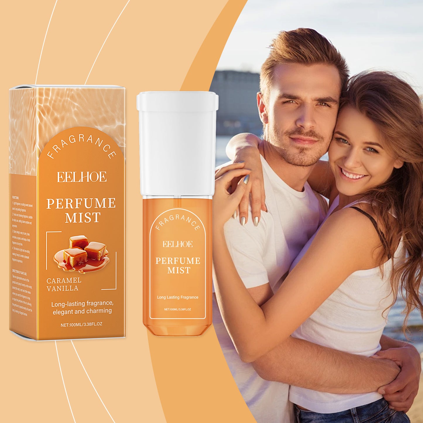 EELHOE Caramelized Vanilla Body Perfume Spray, Natural, Fresh and Non-Greasy Light Fragrance
