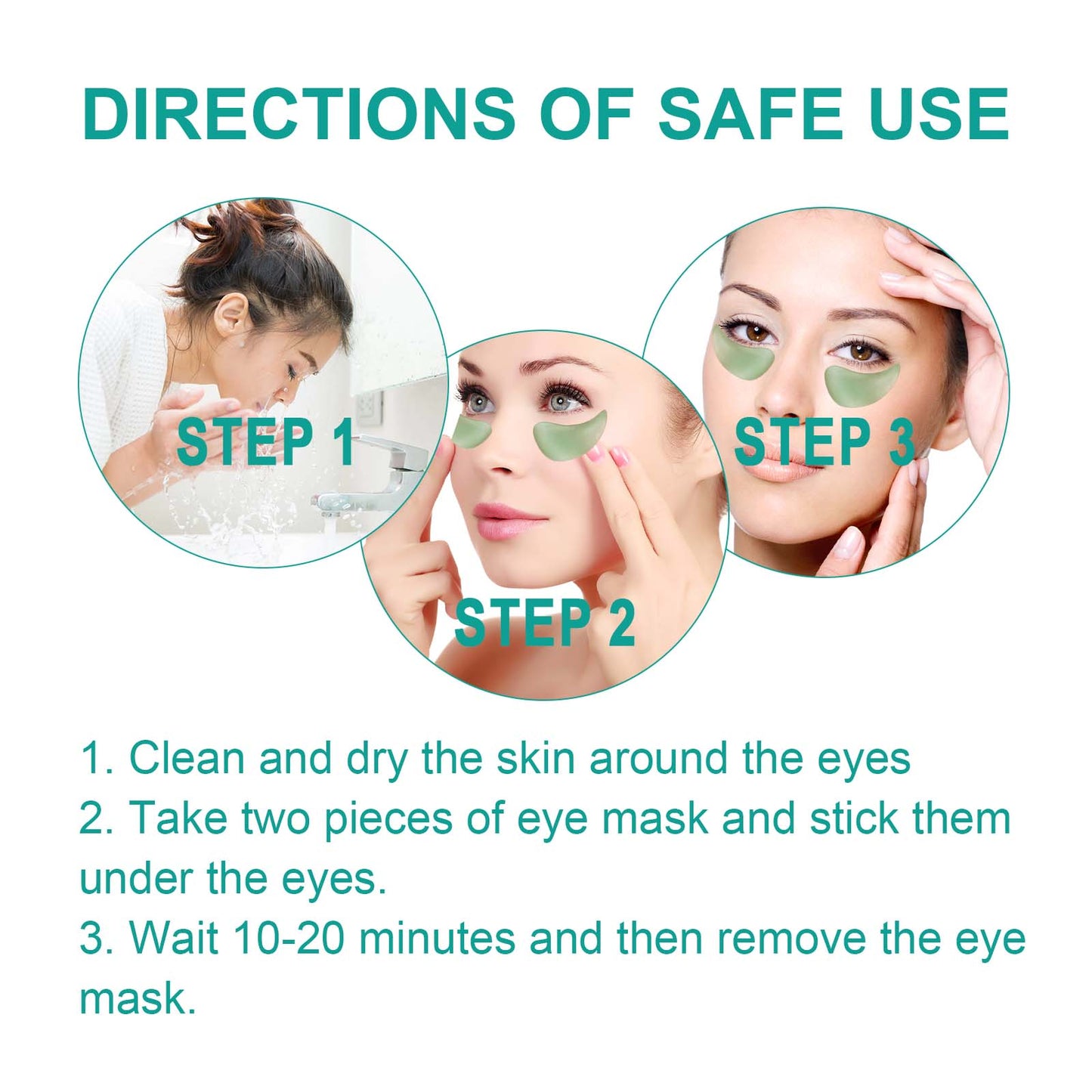 Chlorella Vera Hydrogel Eye Mask, Moisturizing, Hydrating Eye Mask