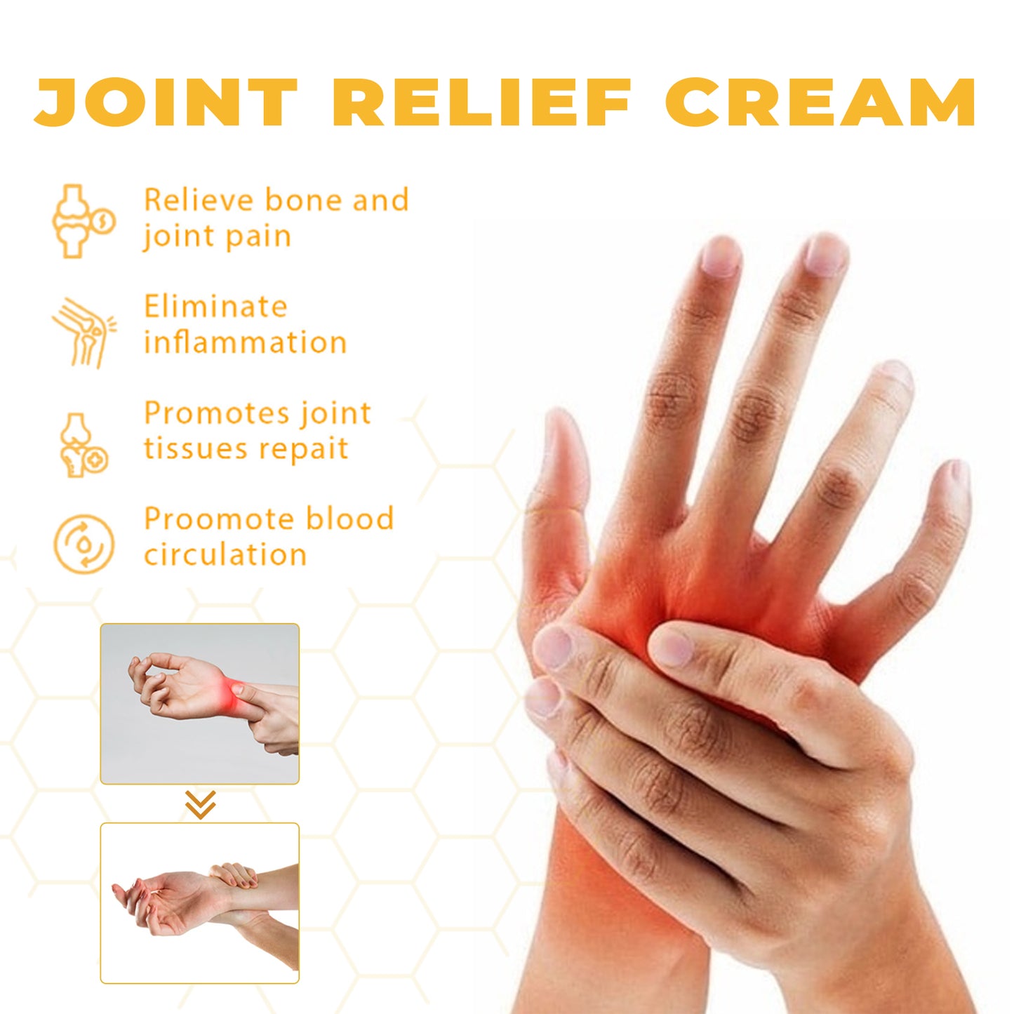 Bee Venom Joint Care Cream, Relieves Knee Joint Pain And Discomfort By Massage