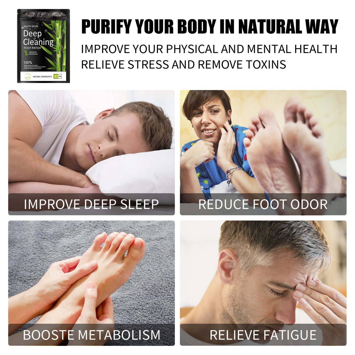 South Moon Natural Herbal Foot Patch to Relieve Physical and Mental Stress