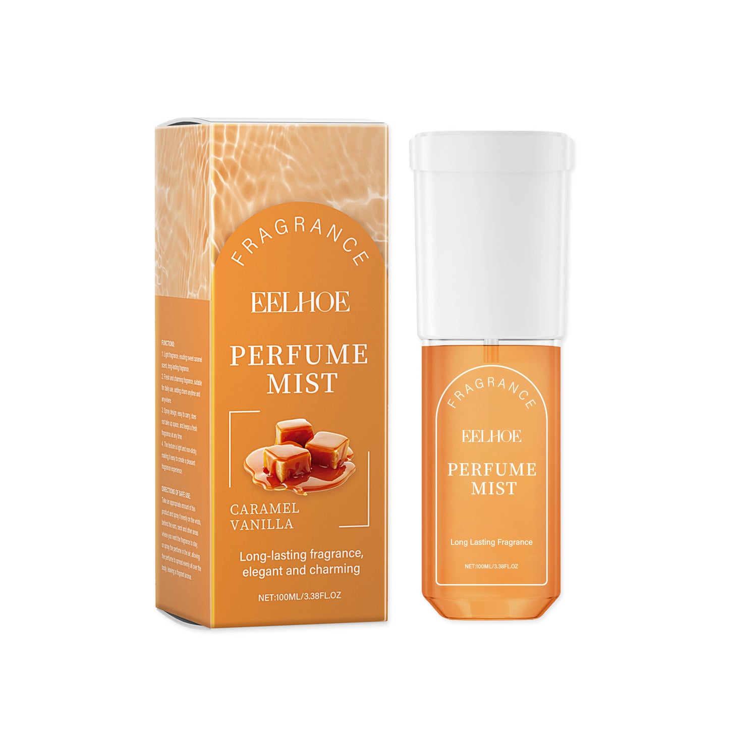 EELHOE Caramelized Vanilla Body Perfume Spray, Natural, Fresh and Non-Greasy Light Fragrance