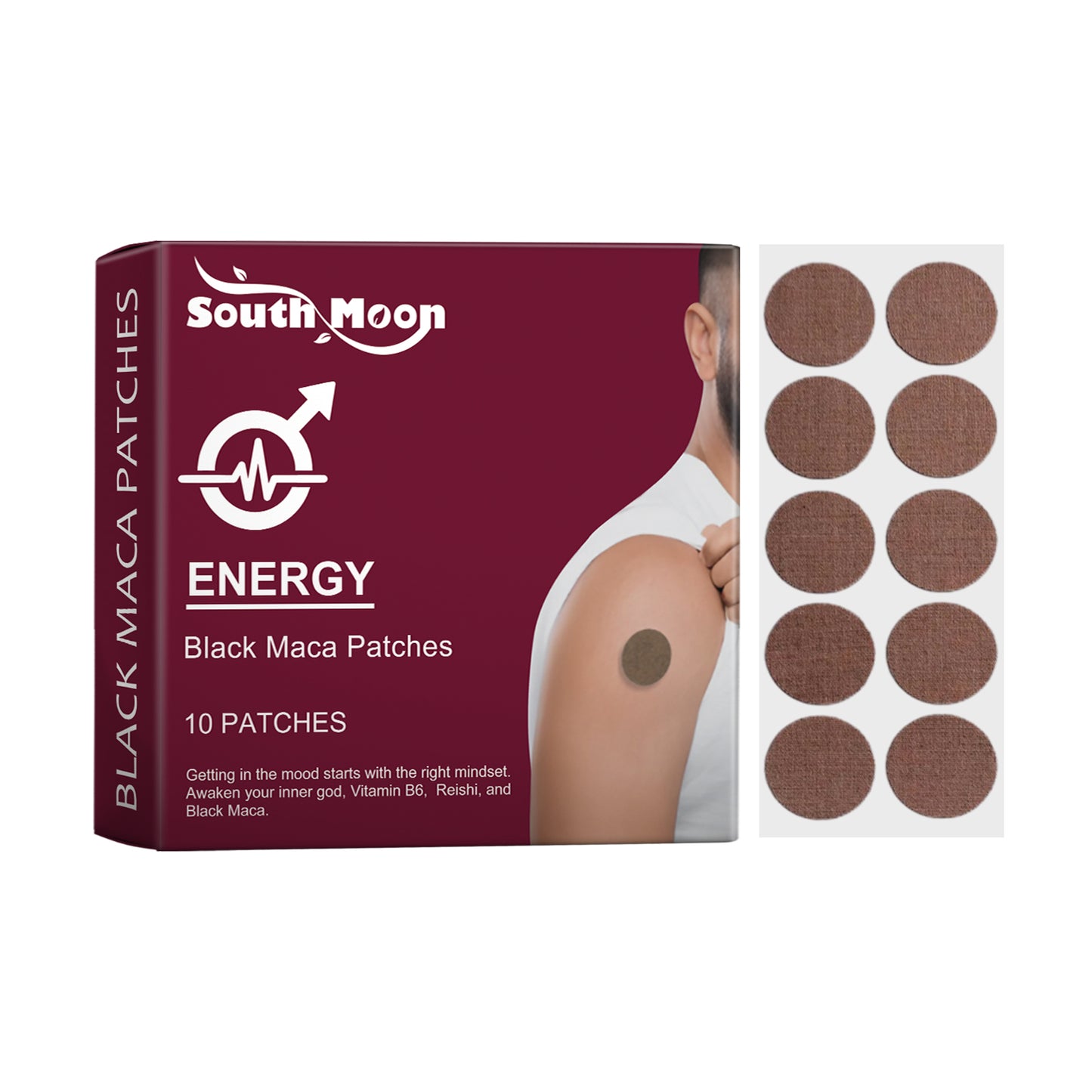 South Moon Herbal Energy Patch, Men's Energy Supplement Patch Improves Vitality and Performance