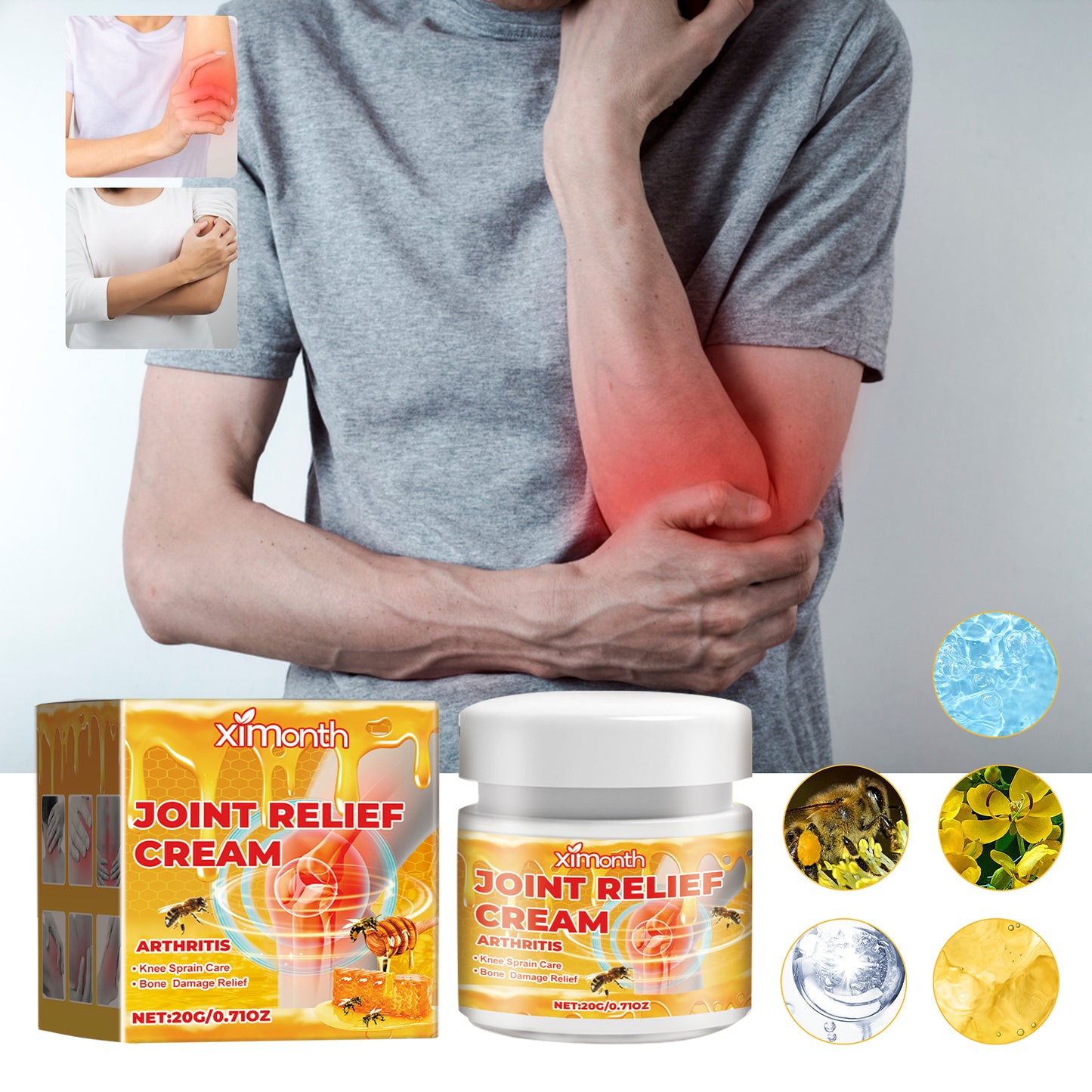Bee Venom Joint Care Cream, Relieves Knee Joint Pain And Discomfort By Massage